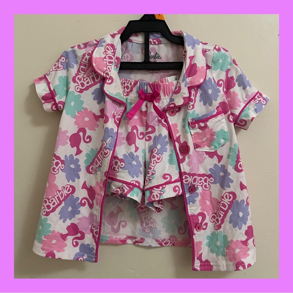 Barbie Pink and Purple Floral Pajama Set